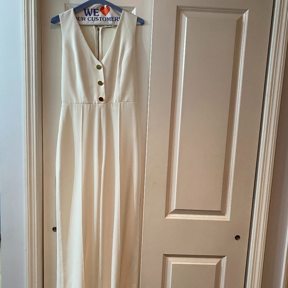 Brand New Alice + Olivia White Lace Back Jumpsuit